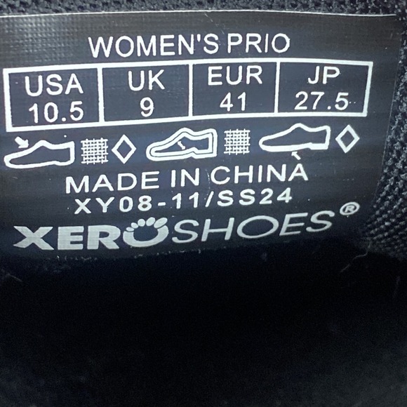 Xero Prio Women's Size 10.5 Barefoot Minimalist Shoes Black Gym Running Lifting - Picture 10 of 11